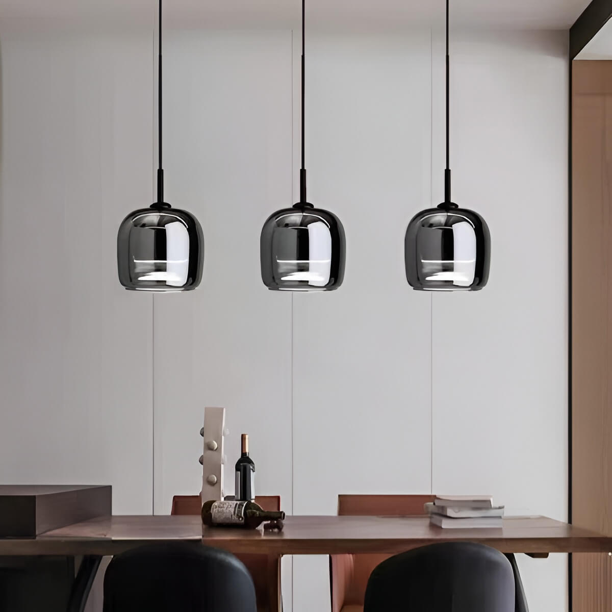 Small Modern LED Smoked Glass Pendant Light