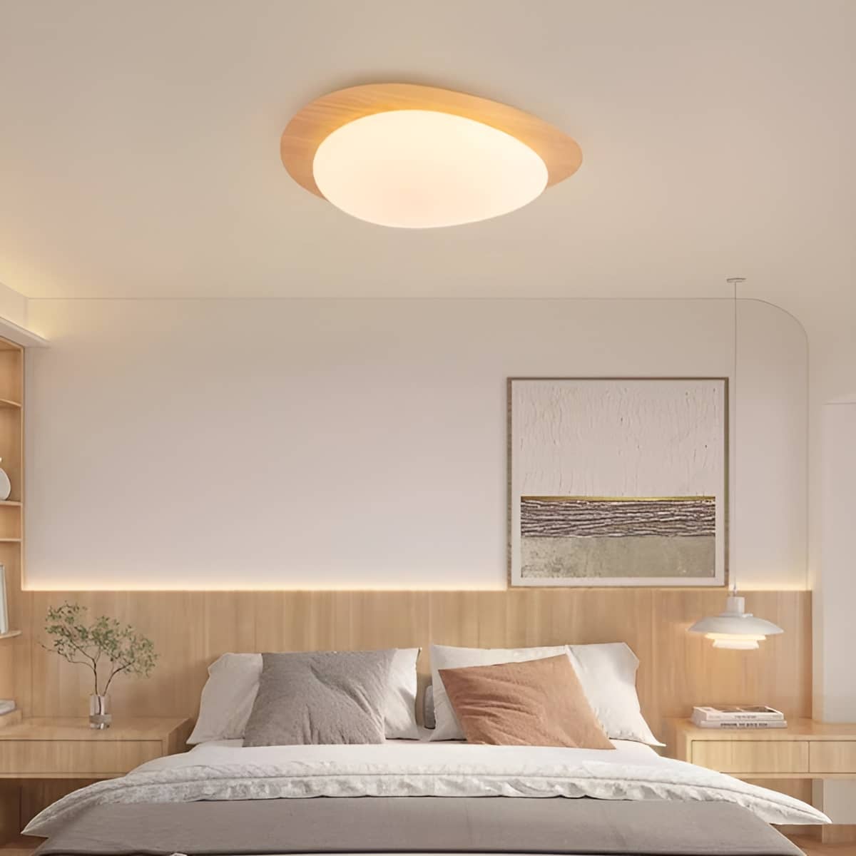 Modern Pebble Shaped Flush Mount Ceiling Lamp