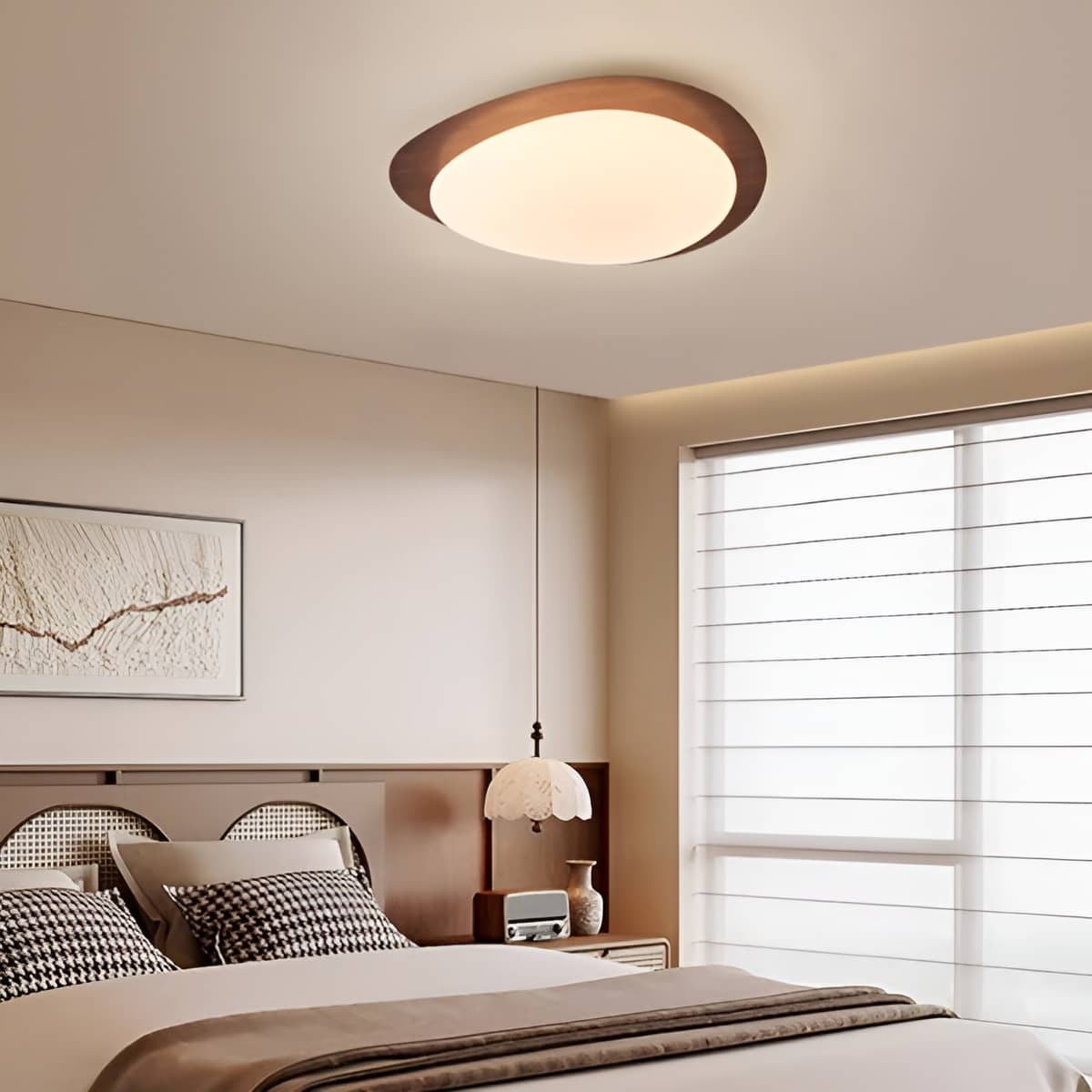 Modern Pebble Shaped Flush Mount Ceiling Lamp