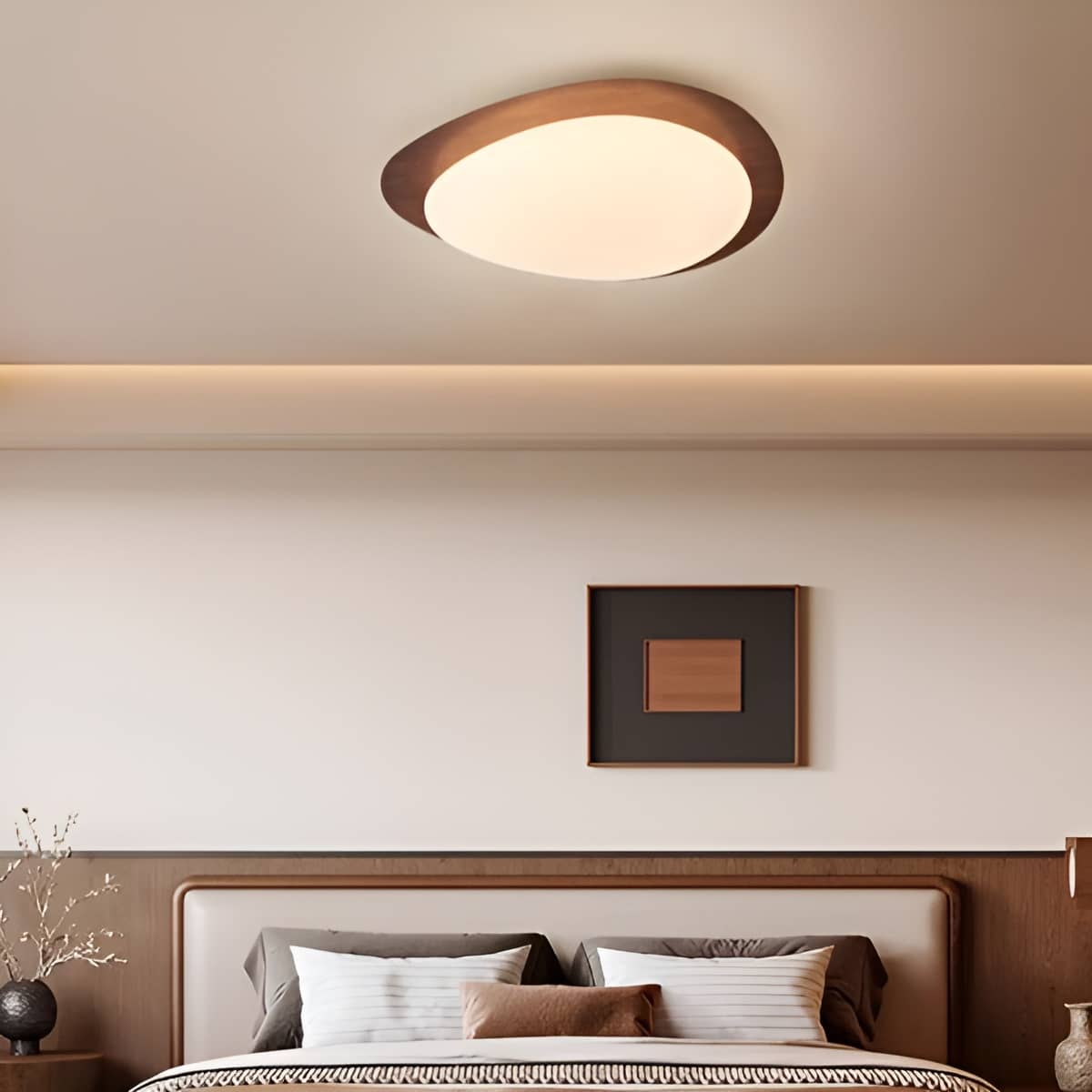 Modern Pebble Shaped Flush Mount Ceiling Lamp