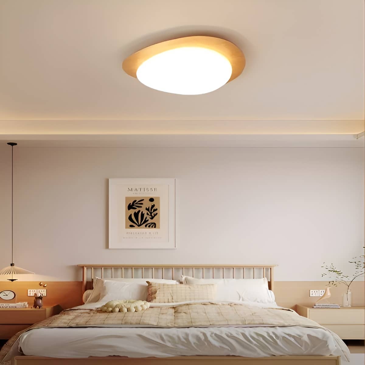 Modern Pebble Shaped Flush Mount Ceiling Lamp