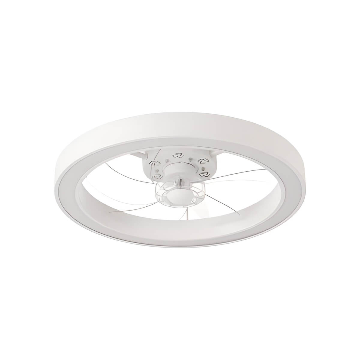 Modern Round Compact Ceiling Fan with Light for Bedroom