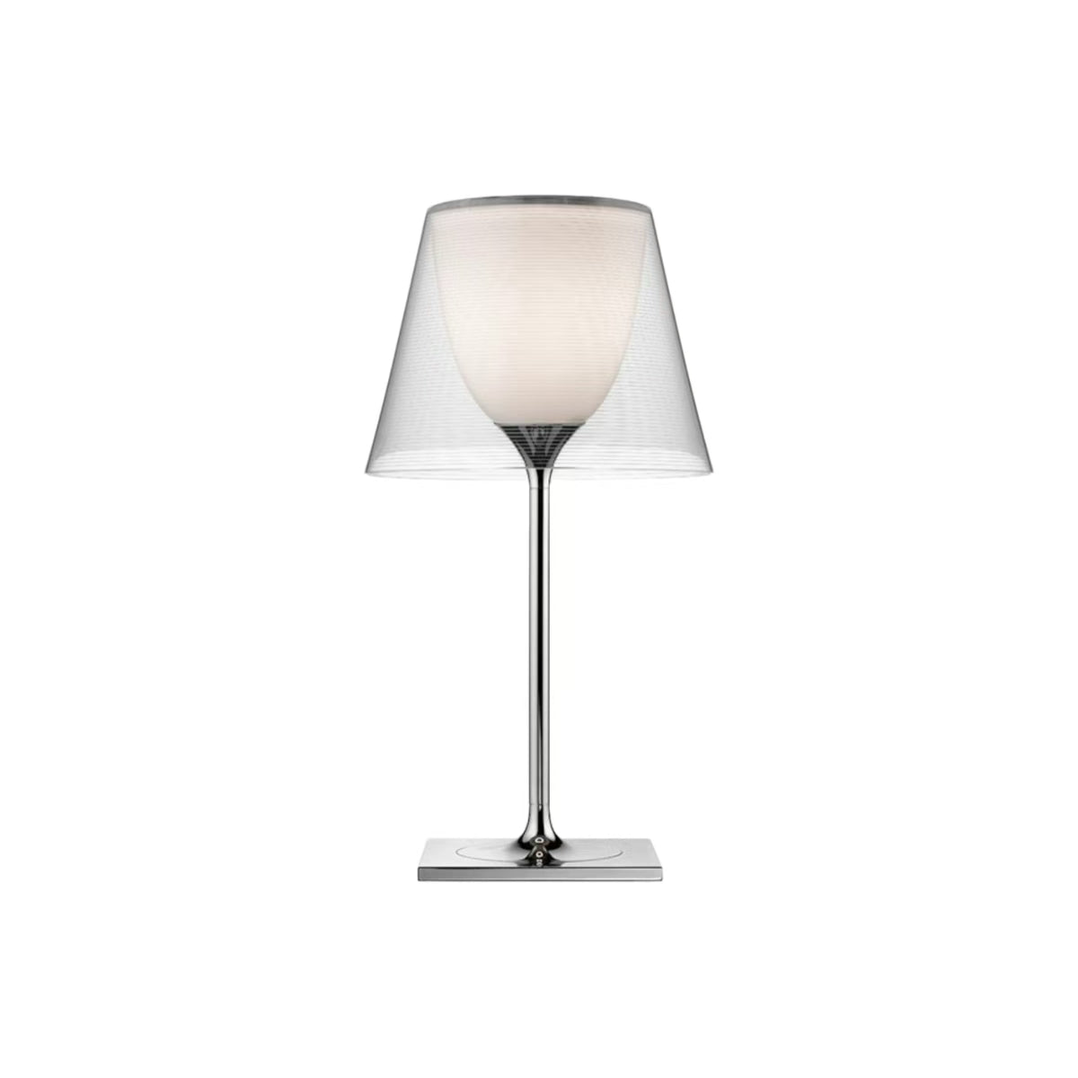 Modern Transparent Shade Chrome Table Lamp
