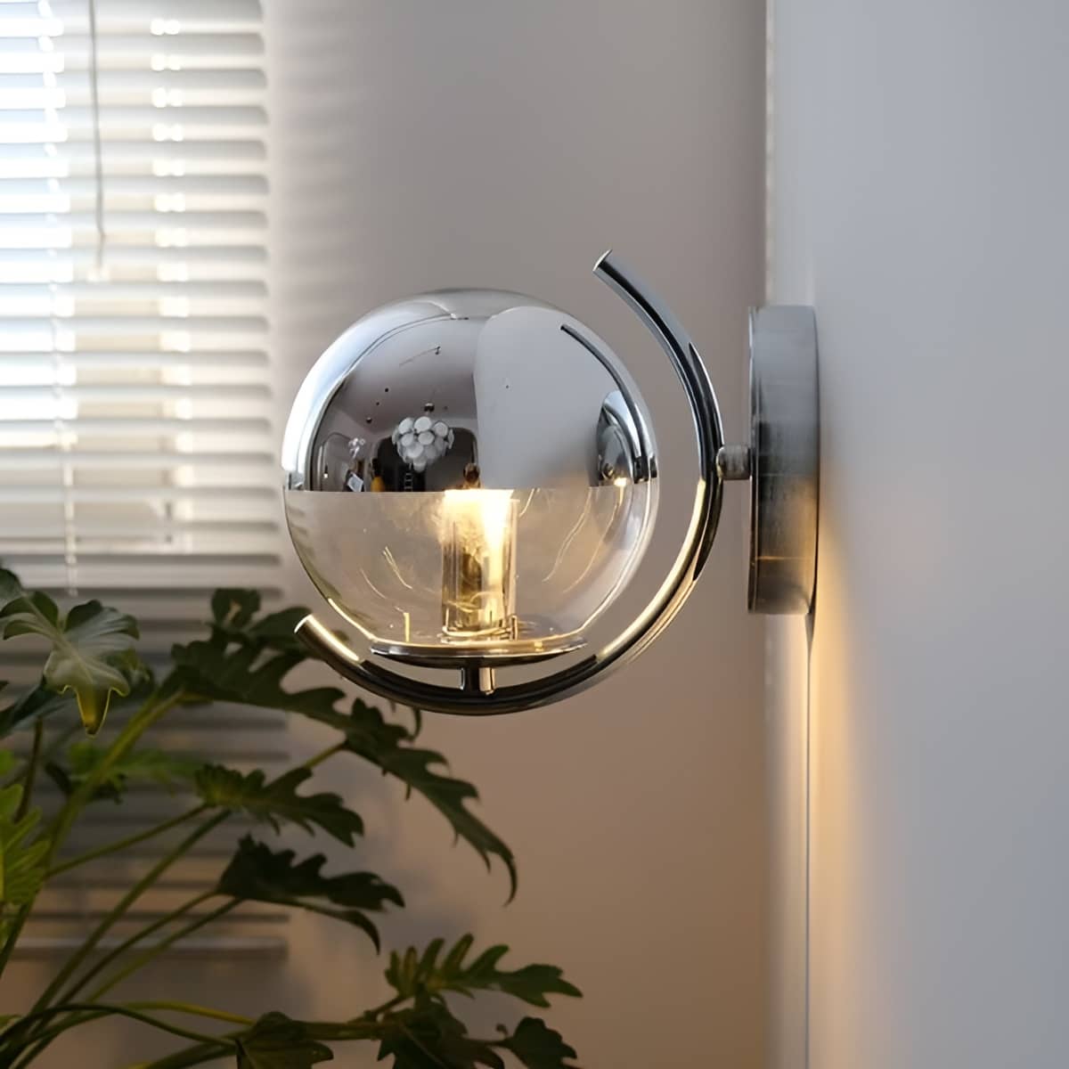 Modern Bauhaus Chrome Glass Wall Light