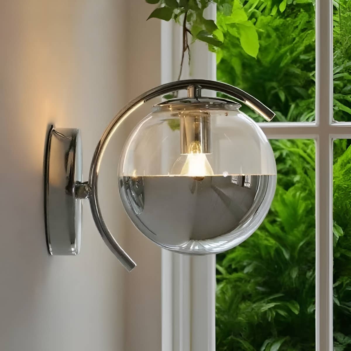 Modern Bauhaus Chrome Glass Wall Light