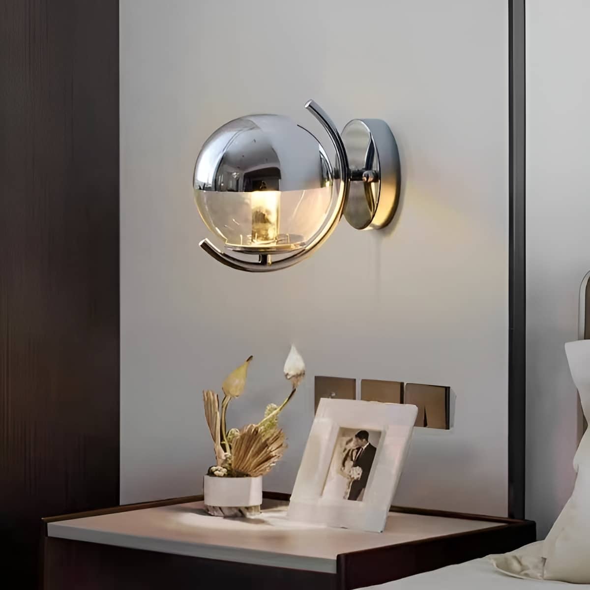 Modern Bauhaus Chrome Glass Wall Light