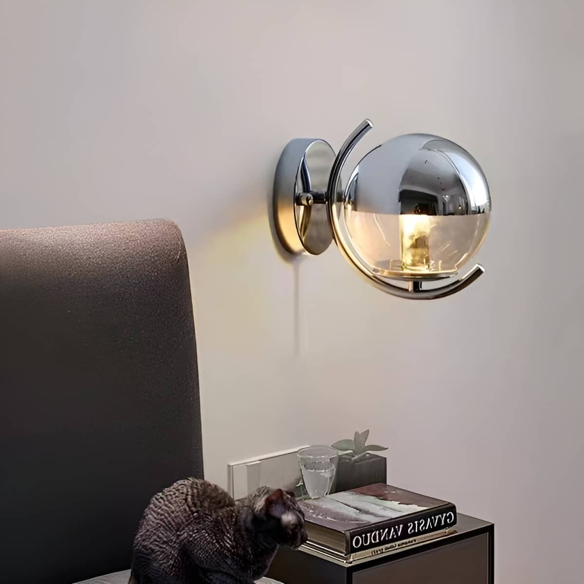 Modern Bauhaus Chrome Glass Wall Light