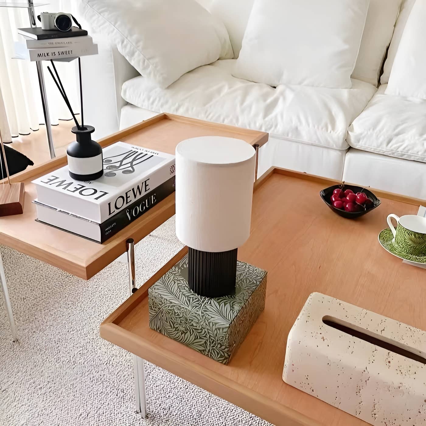 Modern Minimalist Rechargeable Fabric Table Lamp