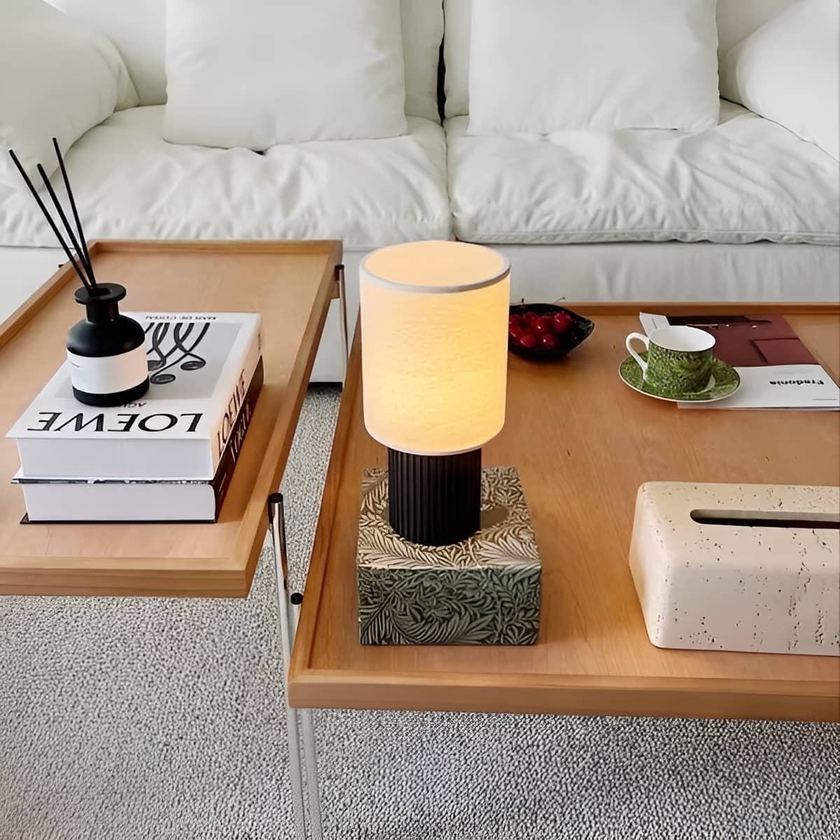 Modern Minimalist Rechargeable Fabric Table Lamp