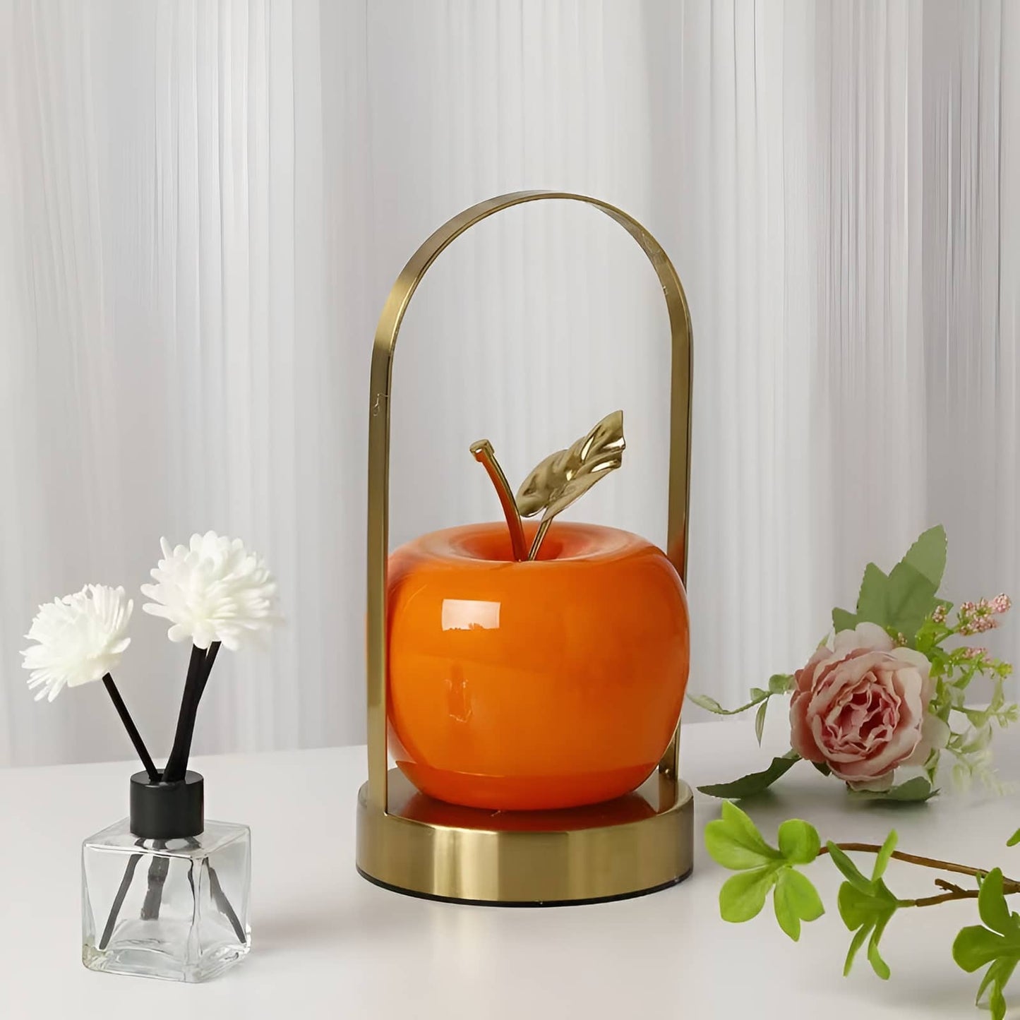 Modern Portable Glass Apple Table Lamp