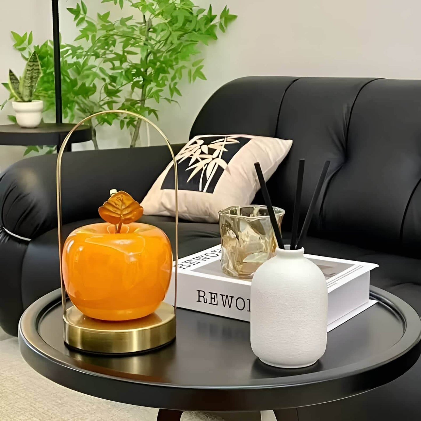 Modern Portable Glass Apple Table Lamp