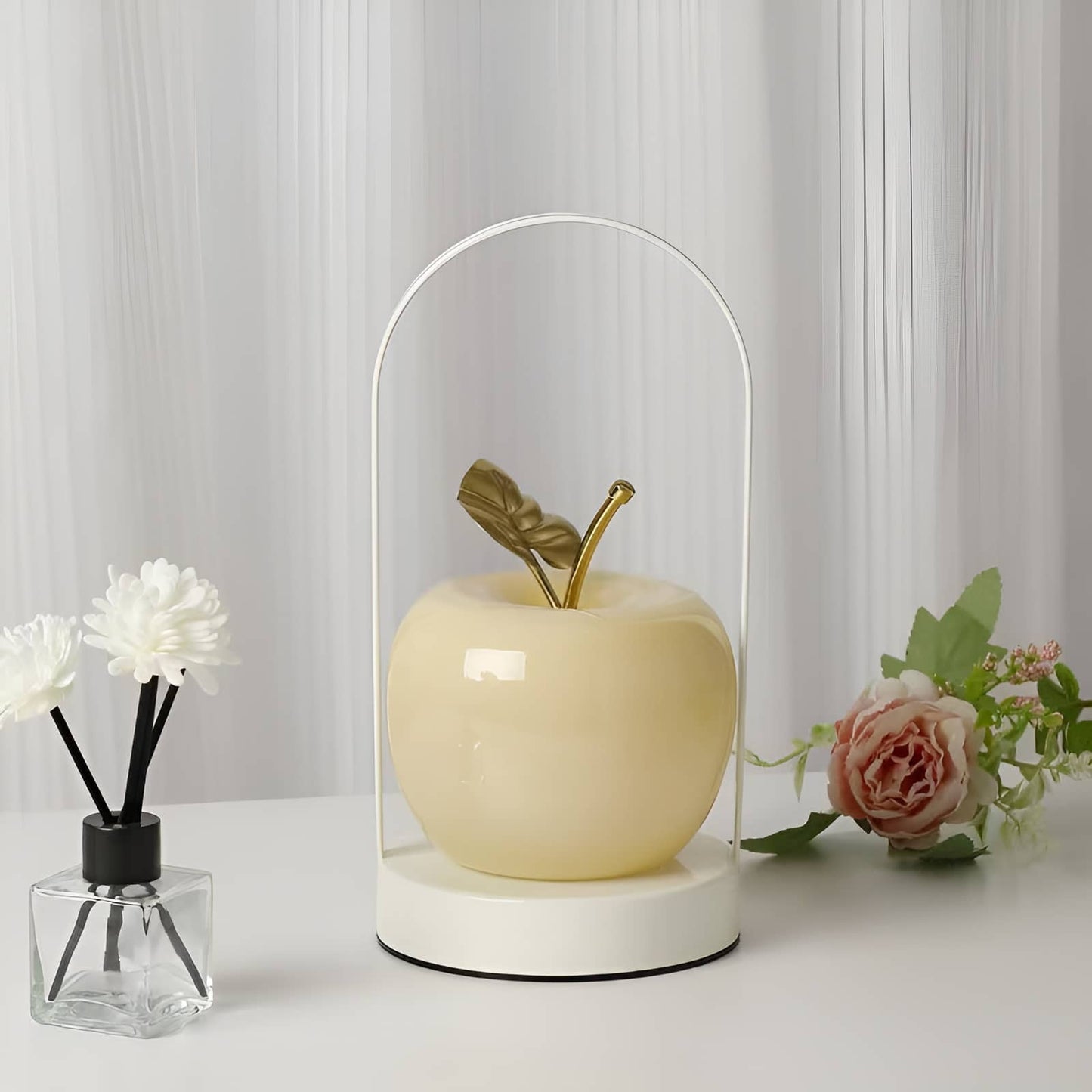 Modern Portable Glass Apple Table Lamp
