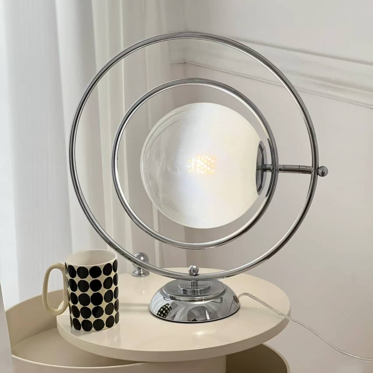Modern Rotating Glass Globe Table Lamp