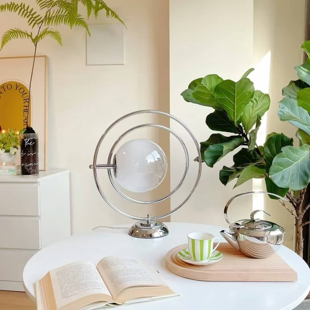 Modern Rotating Glass Globe Table Lamp