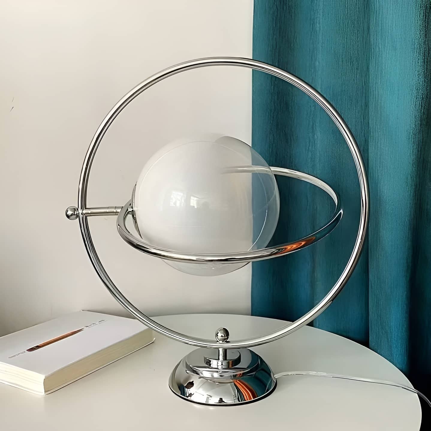 Modern Rotating Glass Globe Table Lamp