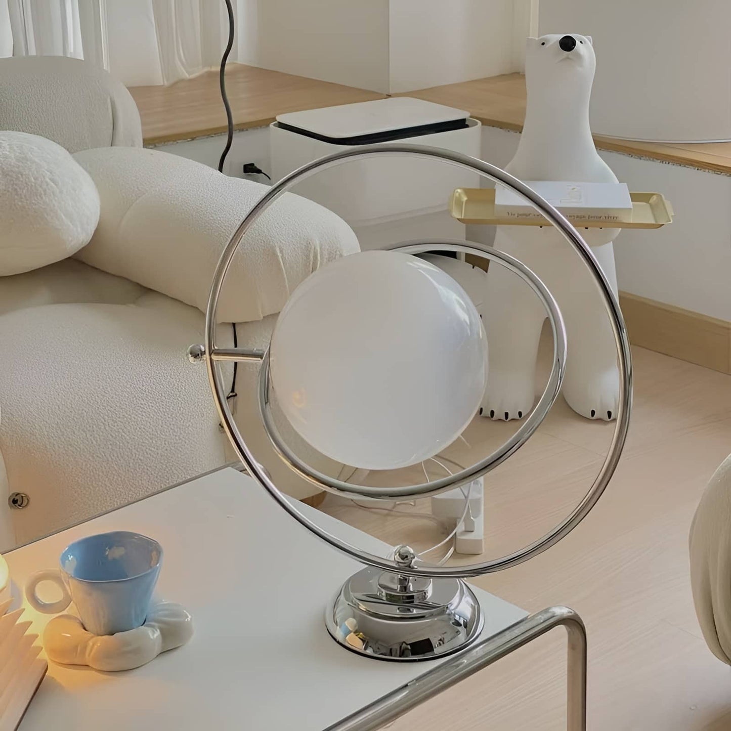 Modern Rotating Glass Globe Table Lamp