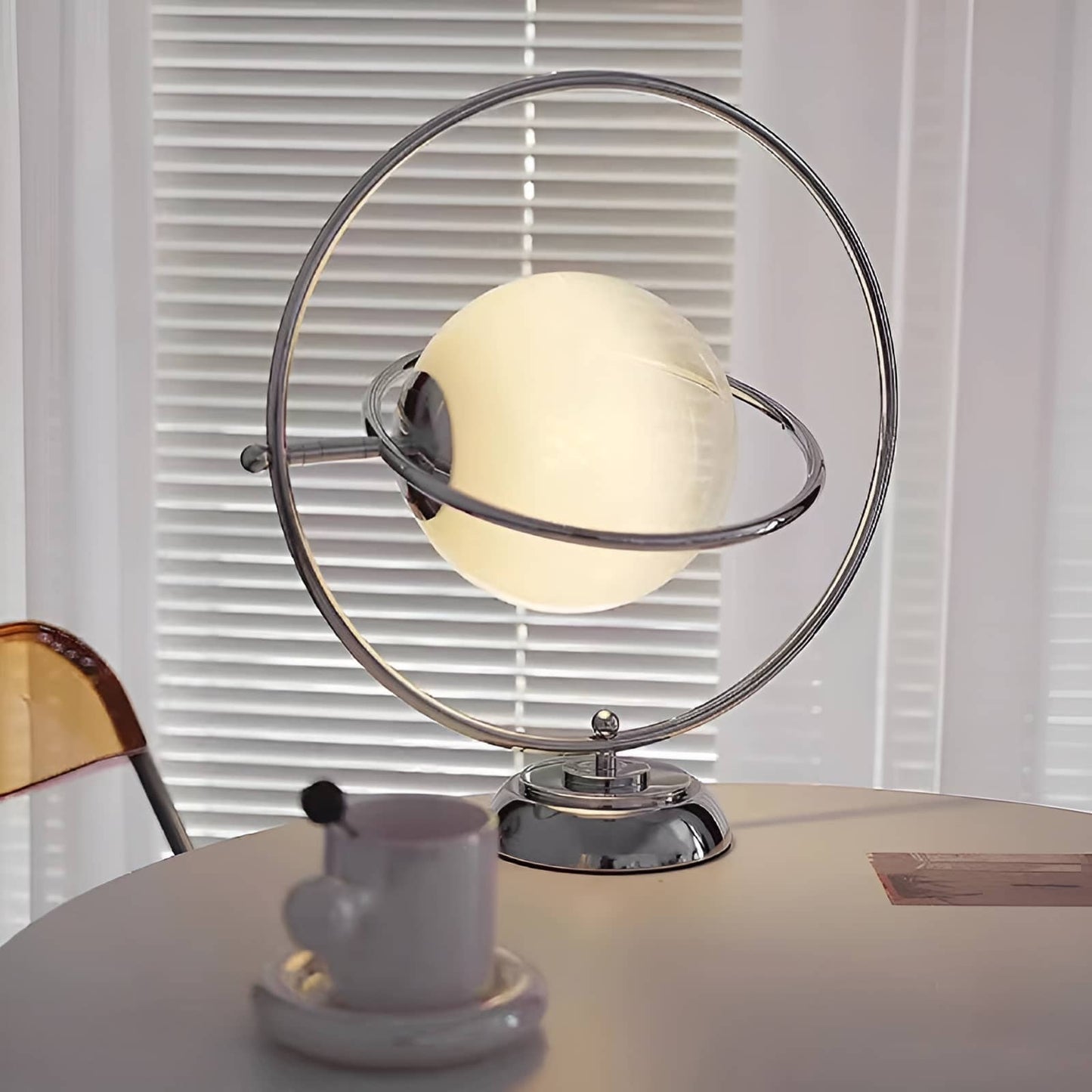 Modern Rotating Glass Globe Table Lamp