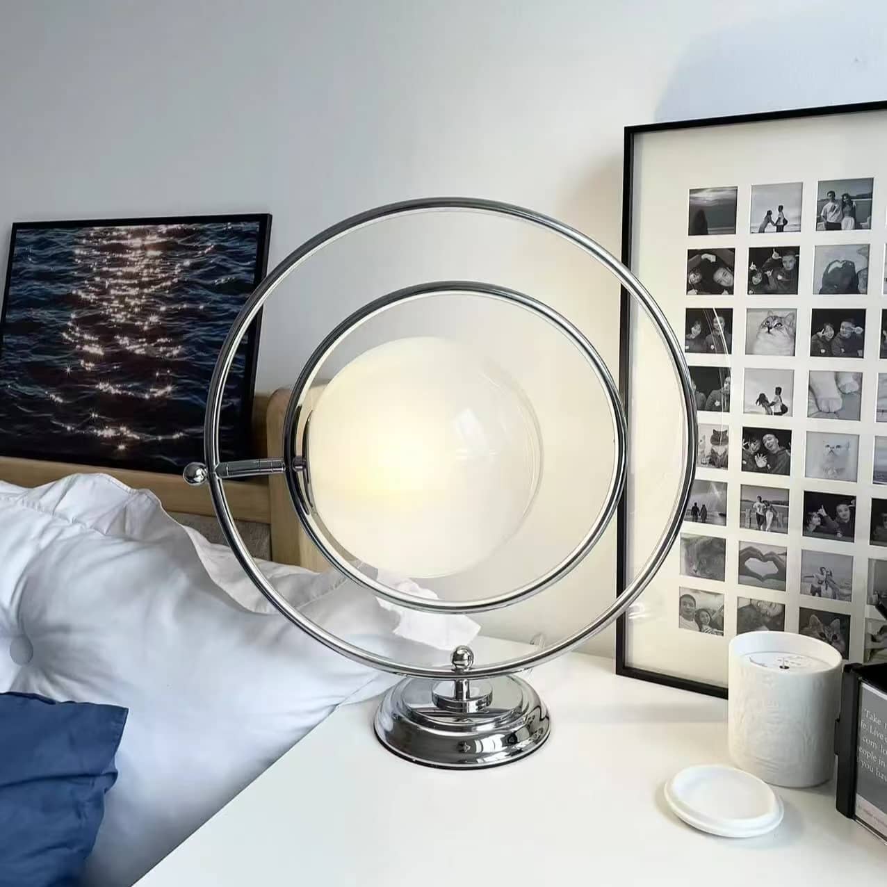 Modern Rotating Glass Globe Table Lamp