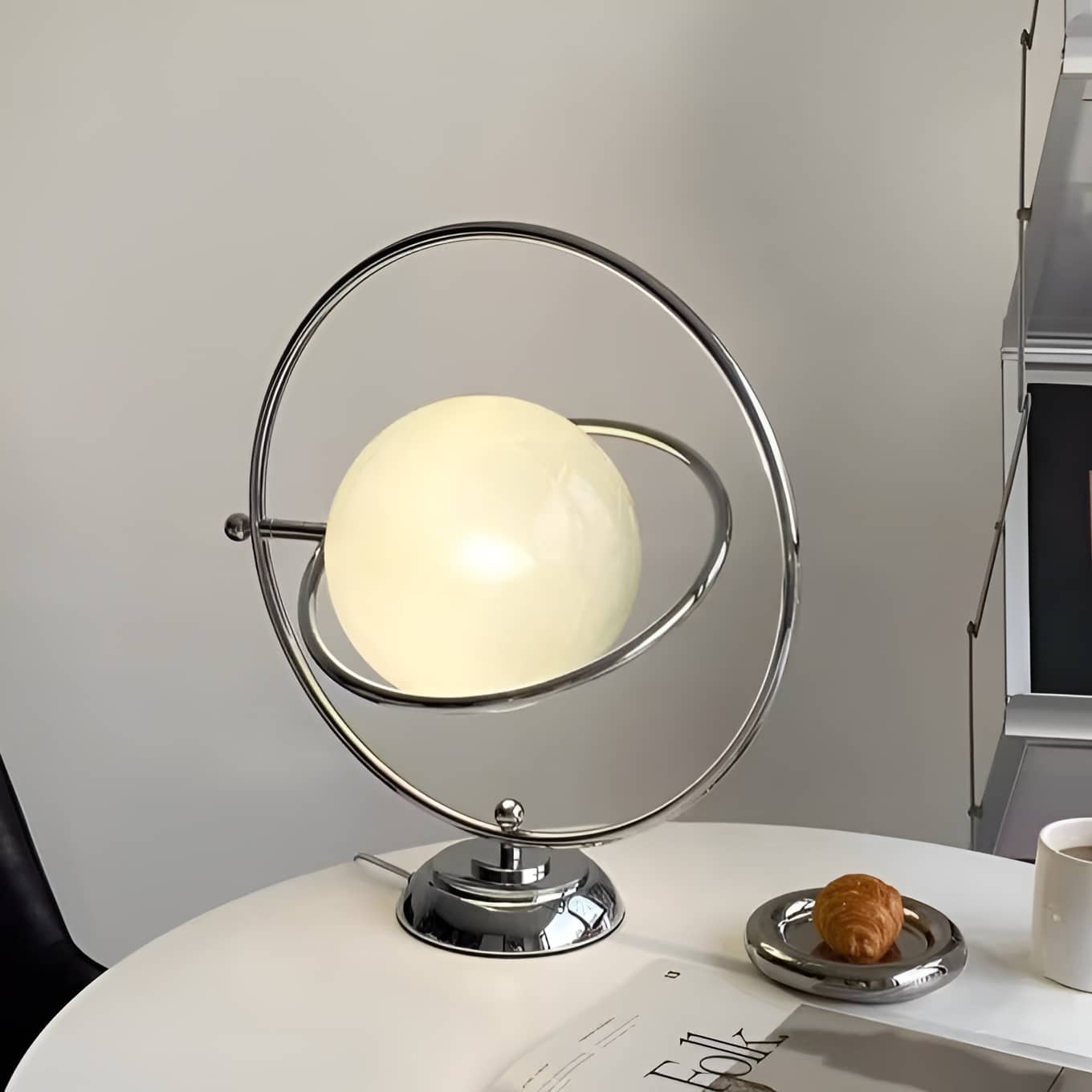 Modern Rotating Glass Globe Table Lamp