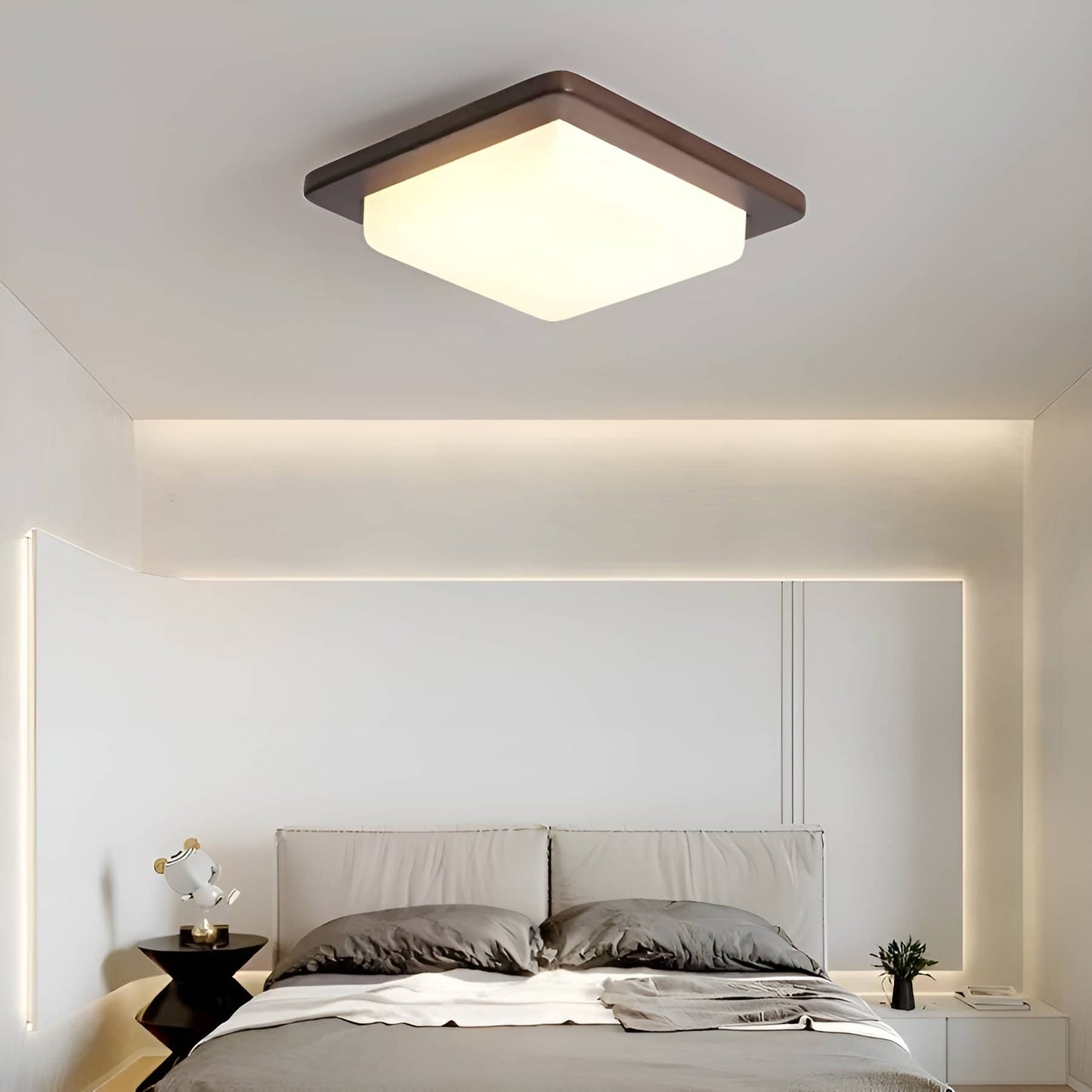 Modern Simple Square Wooden Ceiling Light