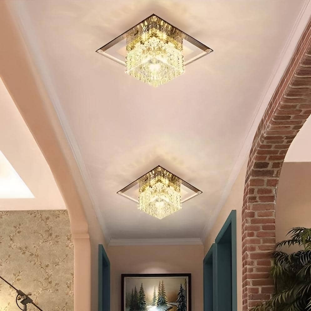 Modern Square Crystal LED Ceiling Light