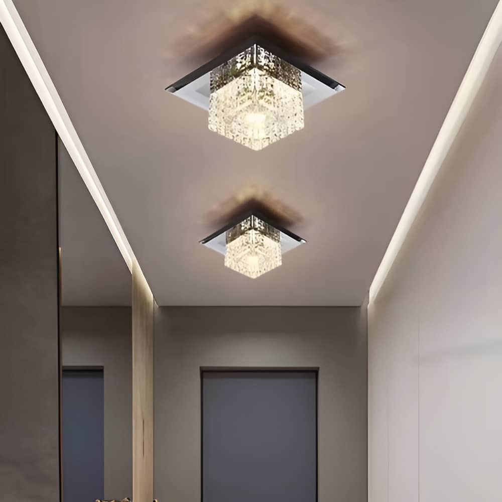 Modern Square Crystal LED Ceiling Light