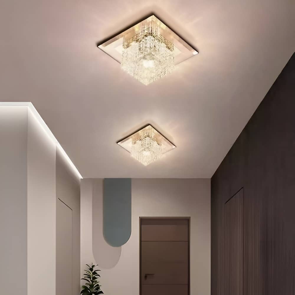 Modern Square Crystal LED Ceiling Light