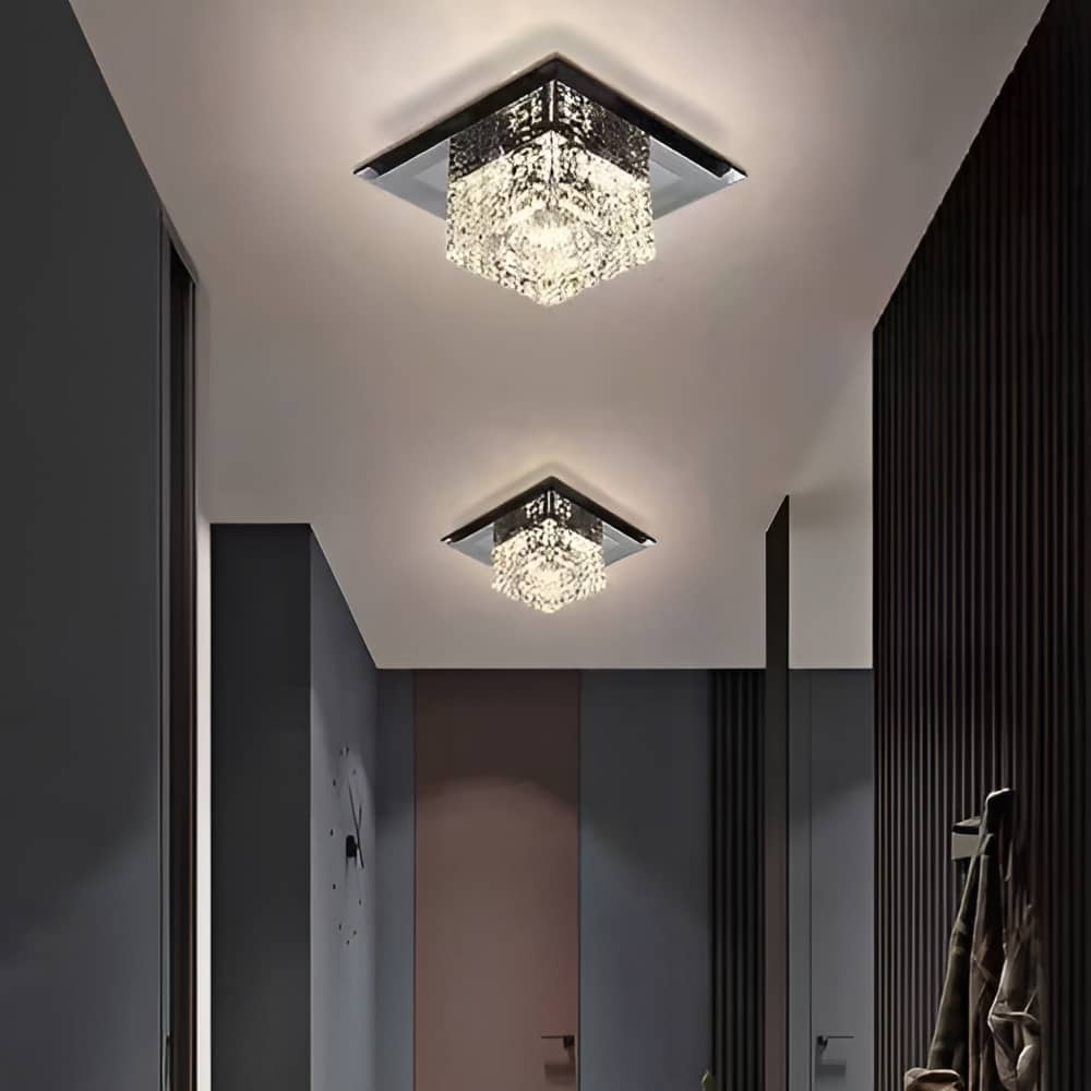 Modern Square Crystal LED Ceiling Light