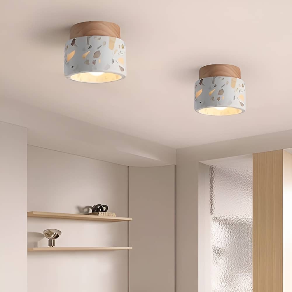 Natürliche Vintage Schlichte Runde Deckenlampe
