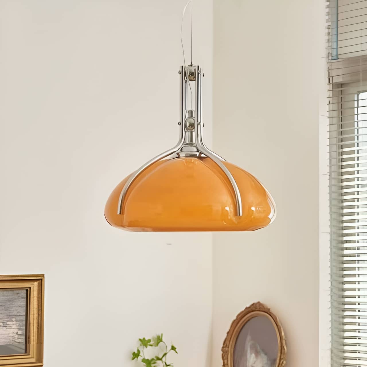 Suspension en verre style citrouille Bauhaus nordique