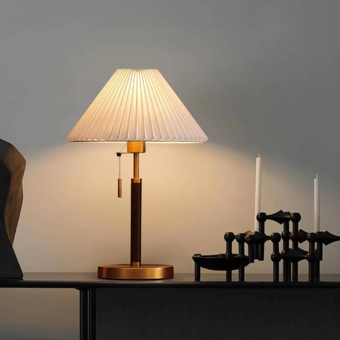 Nordic Retro Pleated Table Lamp