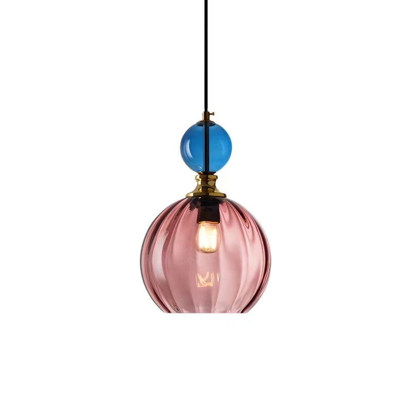 Nordische Gerippte Glaskugel Pendelleuchte – Shine Life Lighting