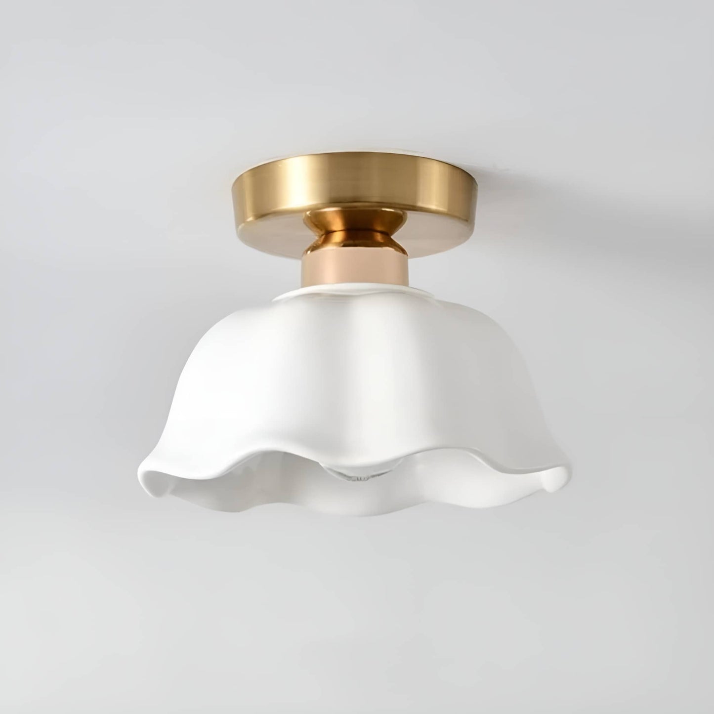 Nordic Ruffle White Ceramic Ceiling Light