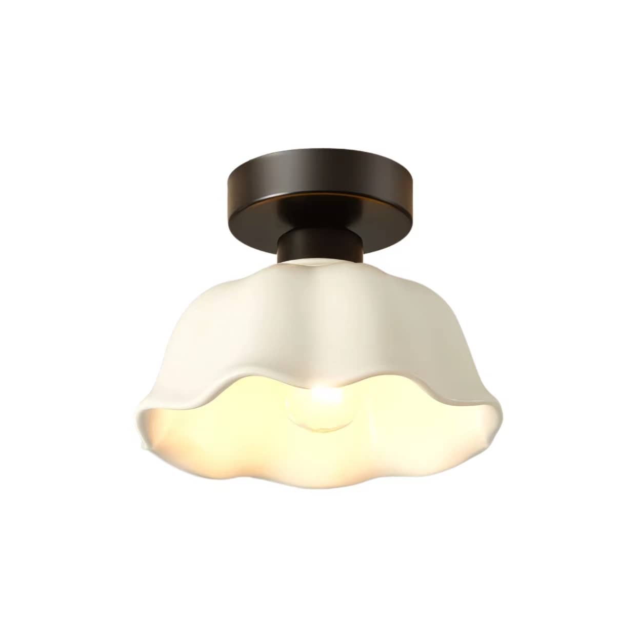 Nordic Ruffle White Ceramic Ceiling Light