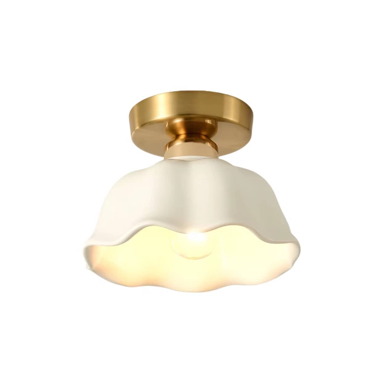 Nordic Ruffle White Ceramic Ceiling Light