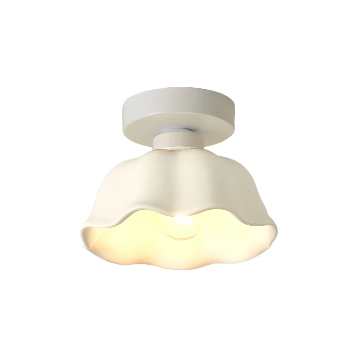 Nordic Ruffle White Ceramic Ceiling Light