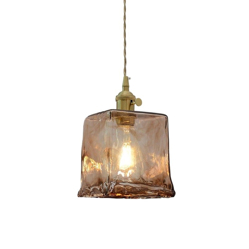 Nordic Vintage Brass Glass Pendant Lamp