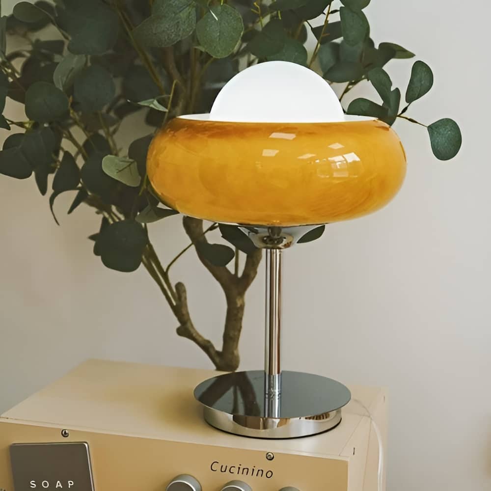 Bauhaus Vintage Egg Tart Orange Desk Lamp