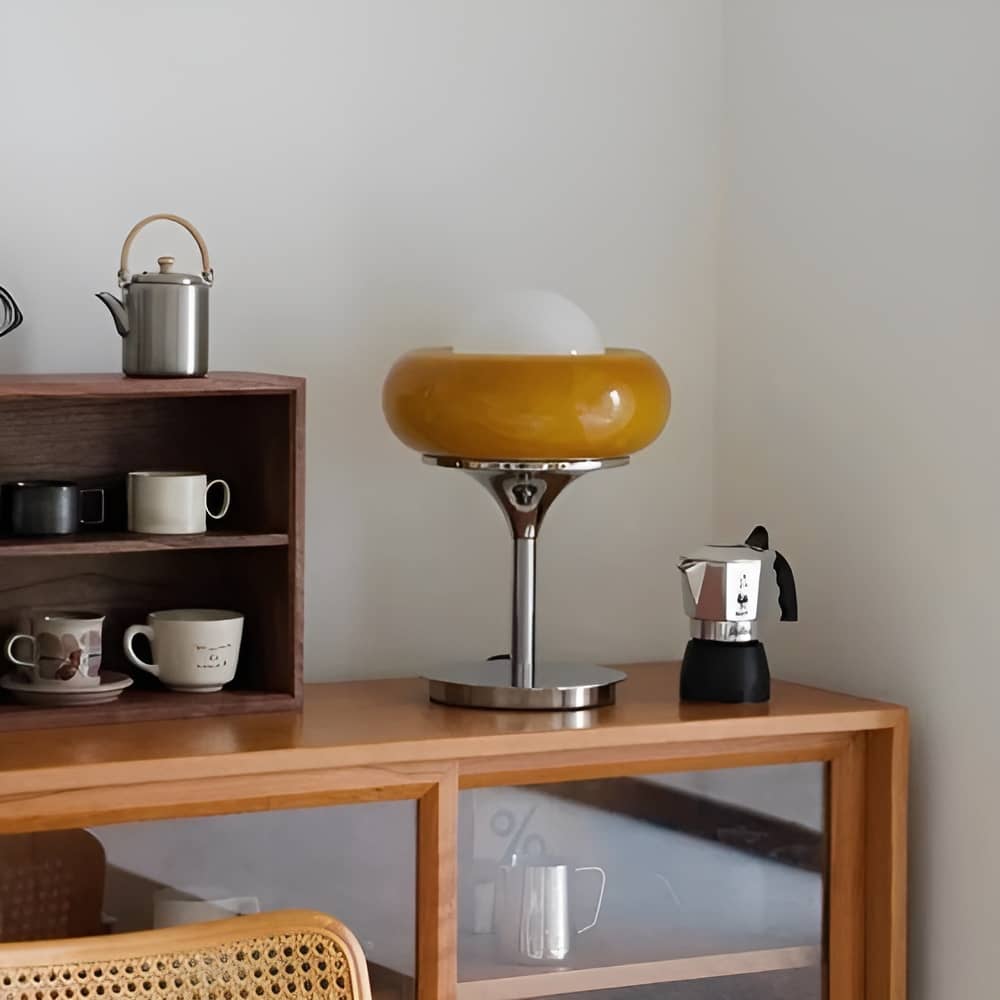 Bauhaus Vintage Egg Tart Orange Desk Lamp