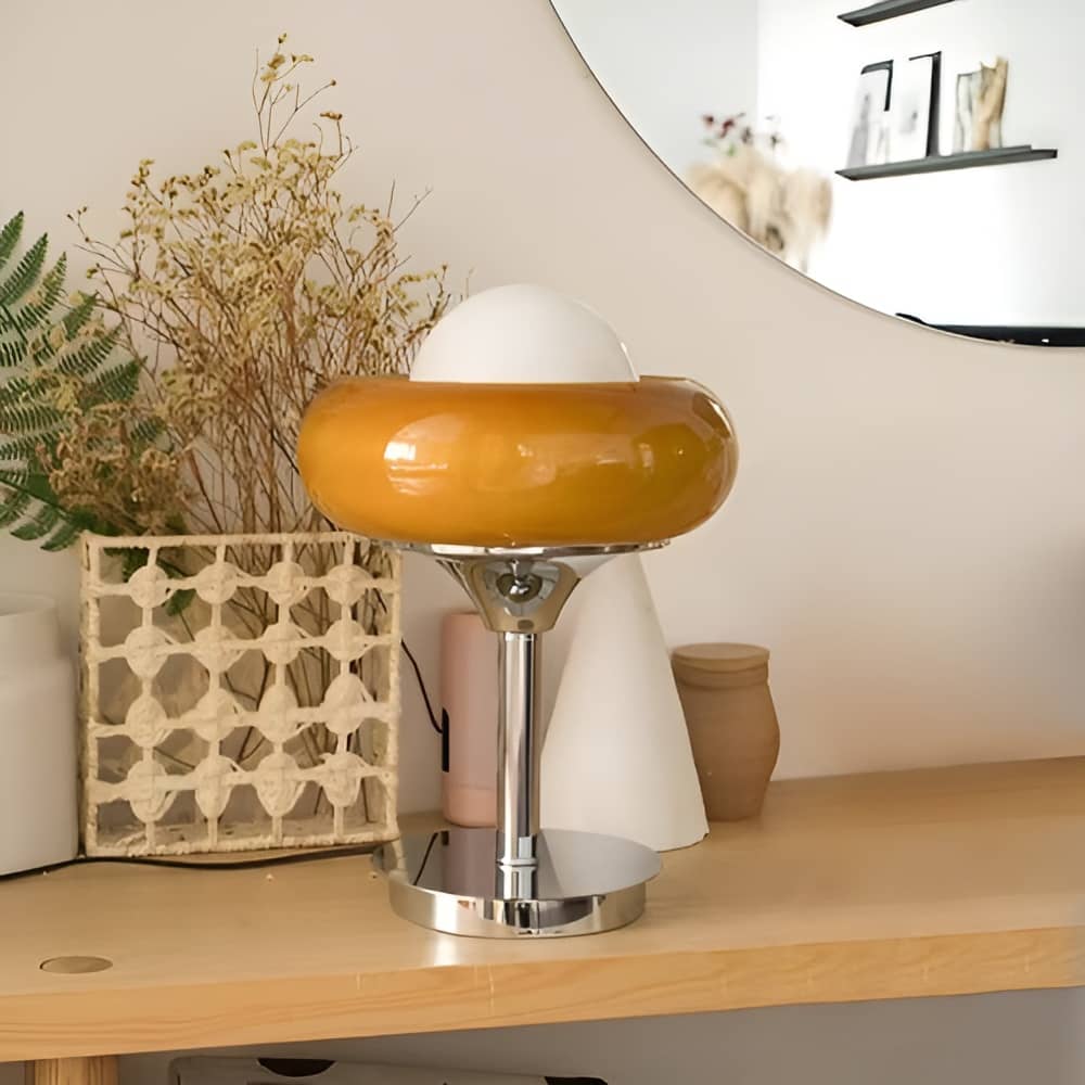 Bauhaus Vintage Egg Tart Orange Desk Lamp
