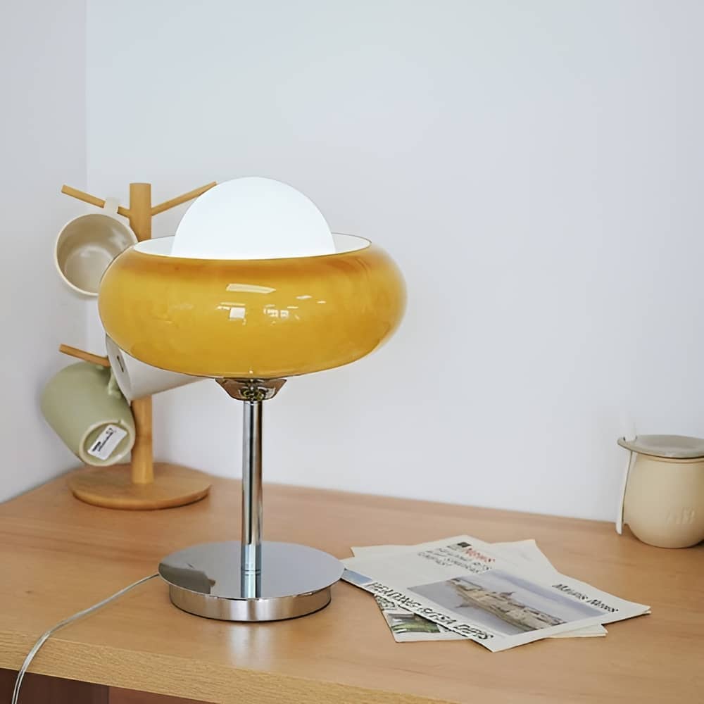 Bauhaus Vintage Egg Tart Orange Desk Lamp