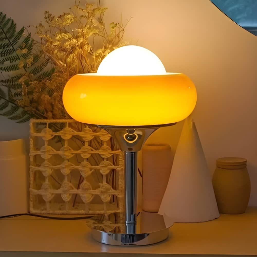 Bauhaus Vintage Egg Tart Orange Desk Lamp
