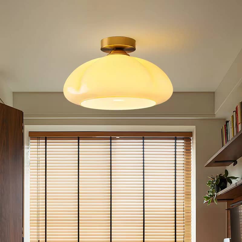 Nordic Bauhaus Pumpkin Glass Ceiling Light