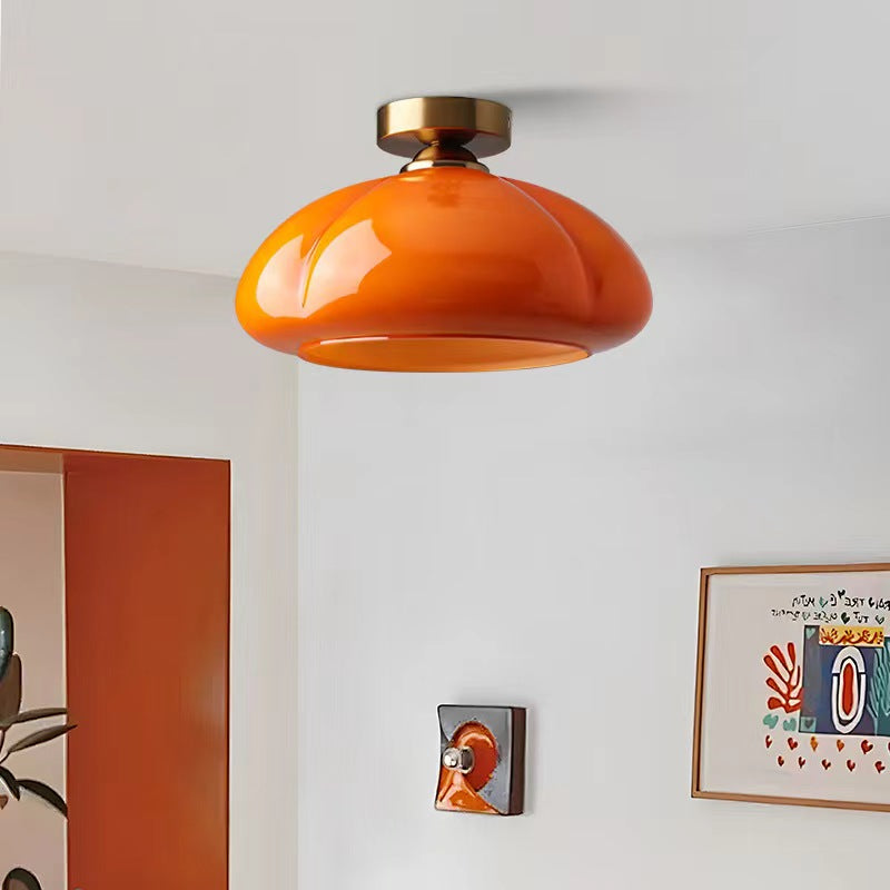 Nordic Bauhaus Pumpkin Glass Ceiling Light
