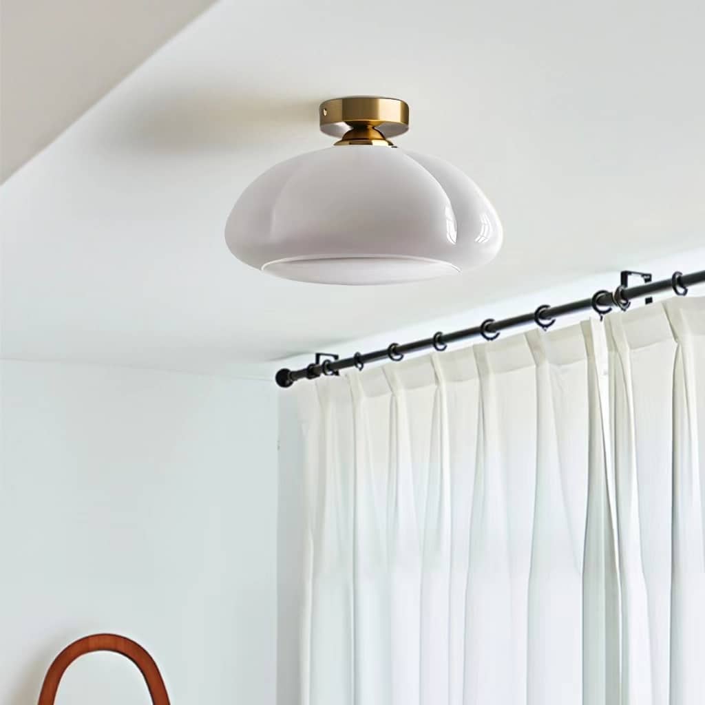 Nordic Bauhaus Pumpkin Glass Ceiling Light