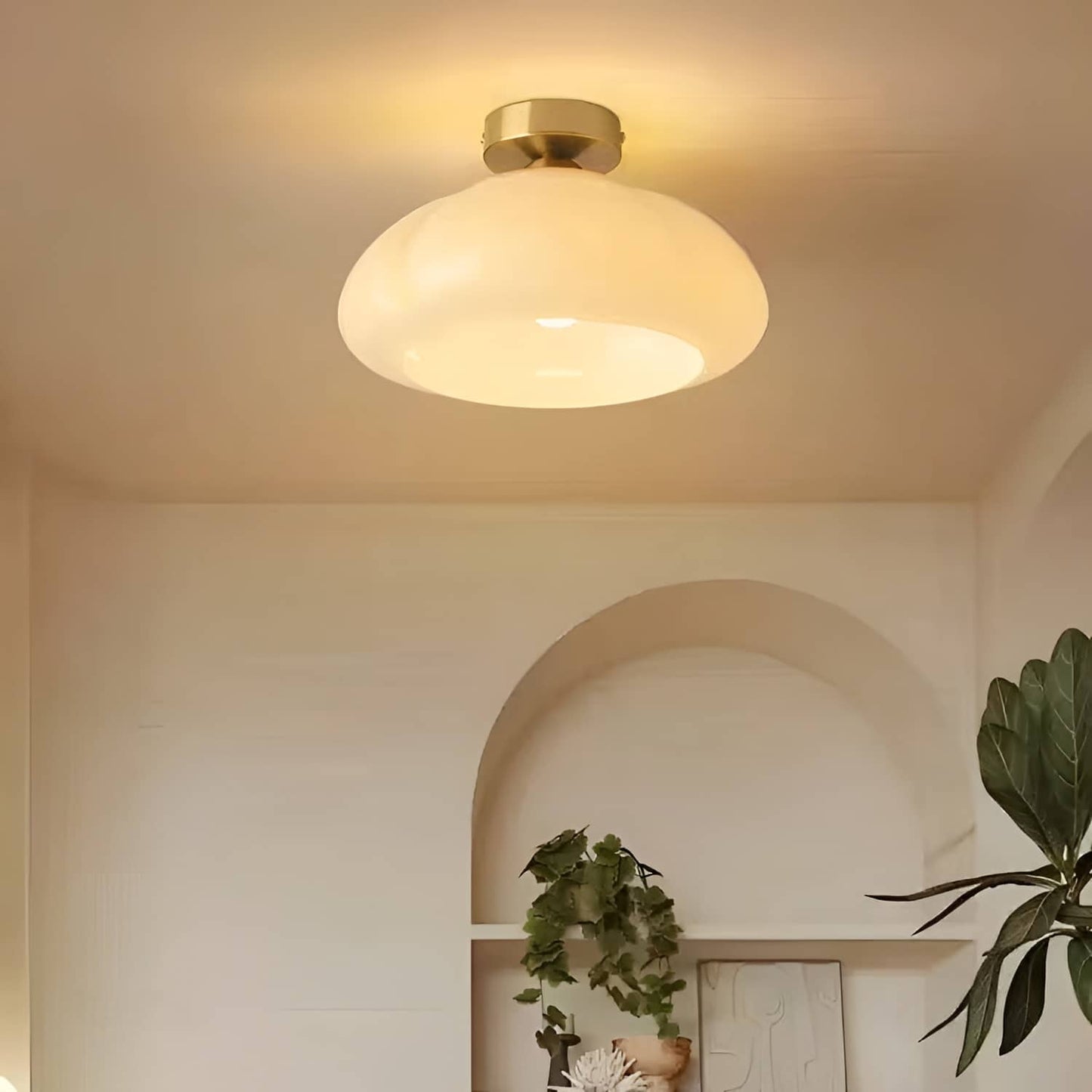 Nordic Bauhaus Pumpkin Glass Ceiling Light