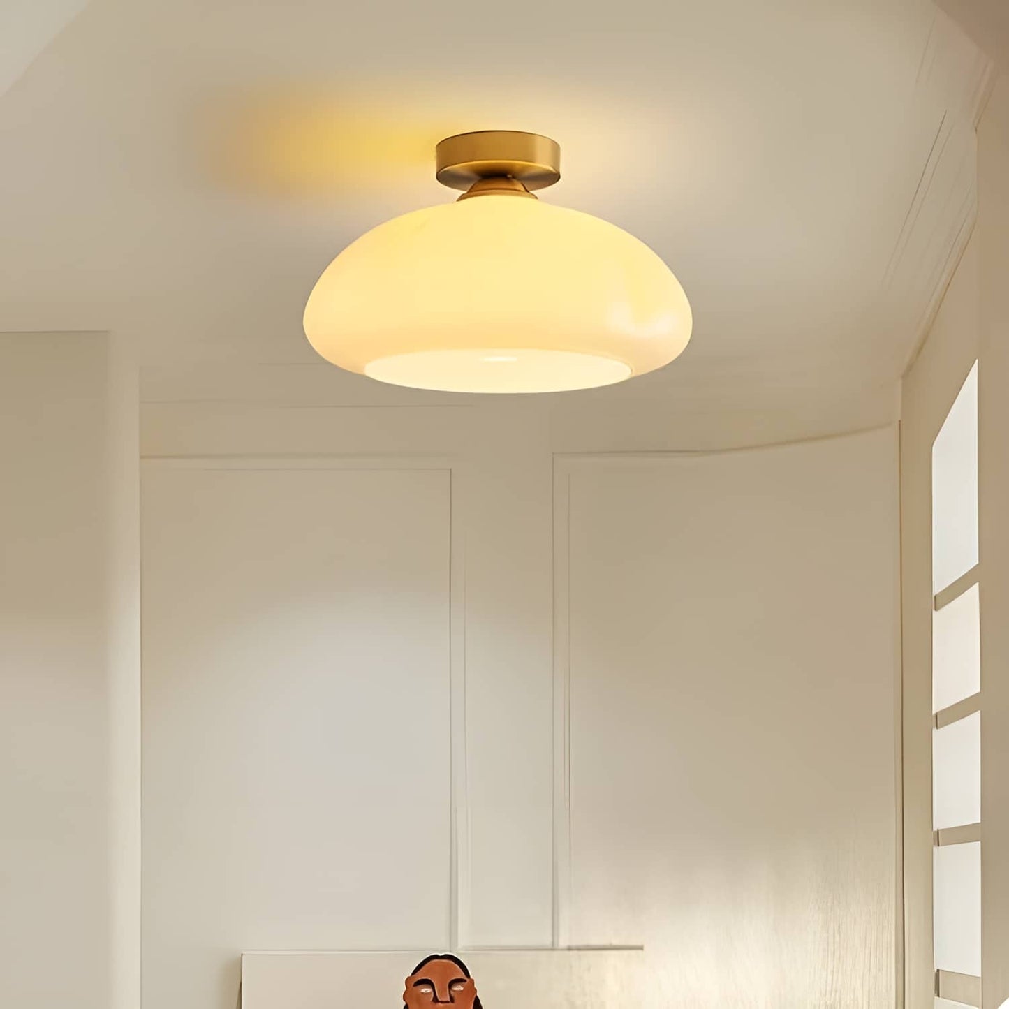Nordic Bauhaus Pumpkin Glass Ceiling Light