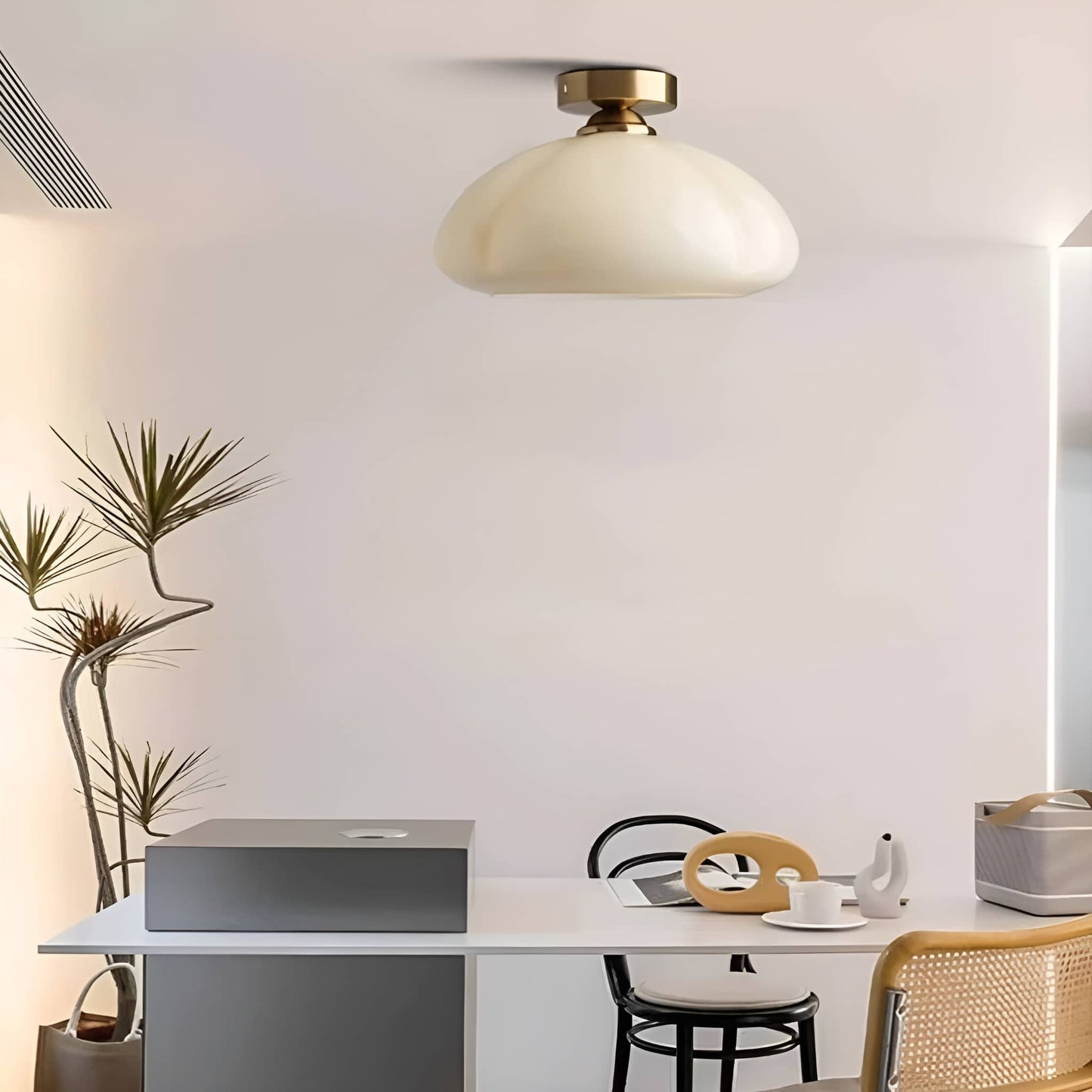 Nordic Bauhaus Pumpkin Glass Ceiling Light