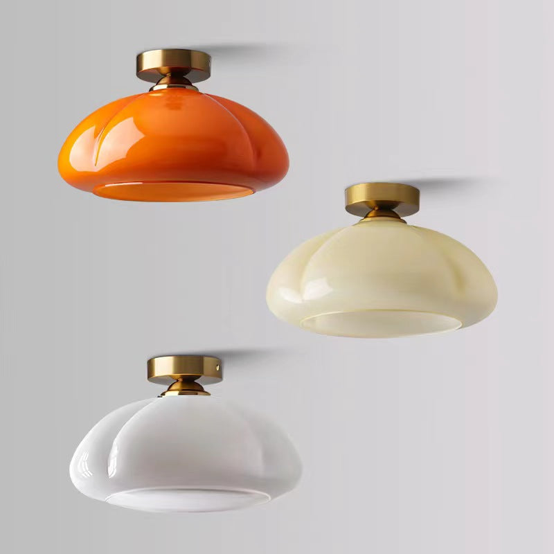 Nordic Bauhaus Pumpkin Glass Ceiling Light