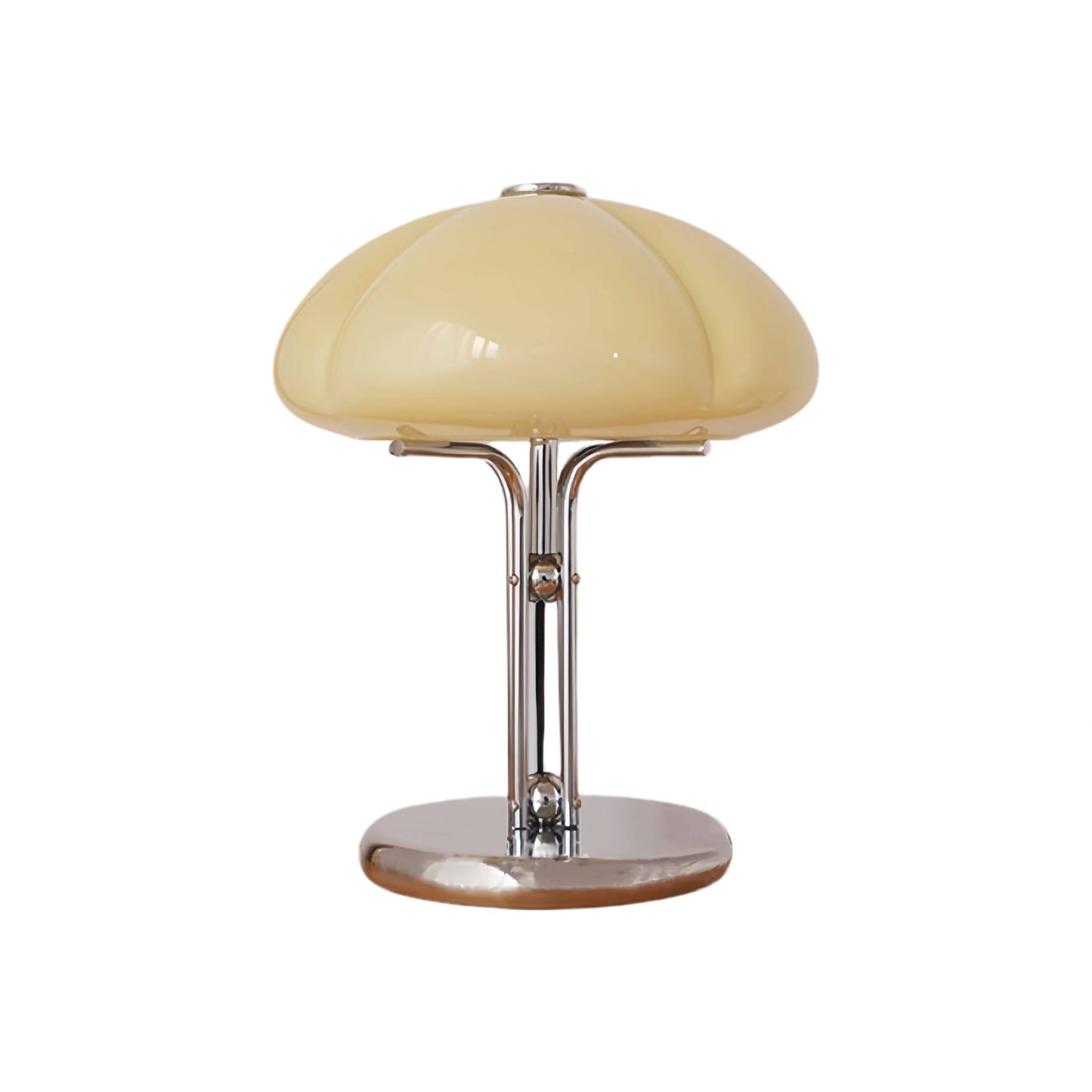 Nordische Bauhaus Tischlampe aus Kürbisglas